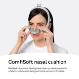 Coussin ResMed AirTouch N30i moyen facile à ajuster, idéal pour diverses morphologies.