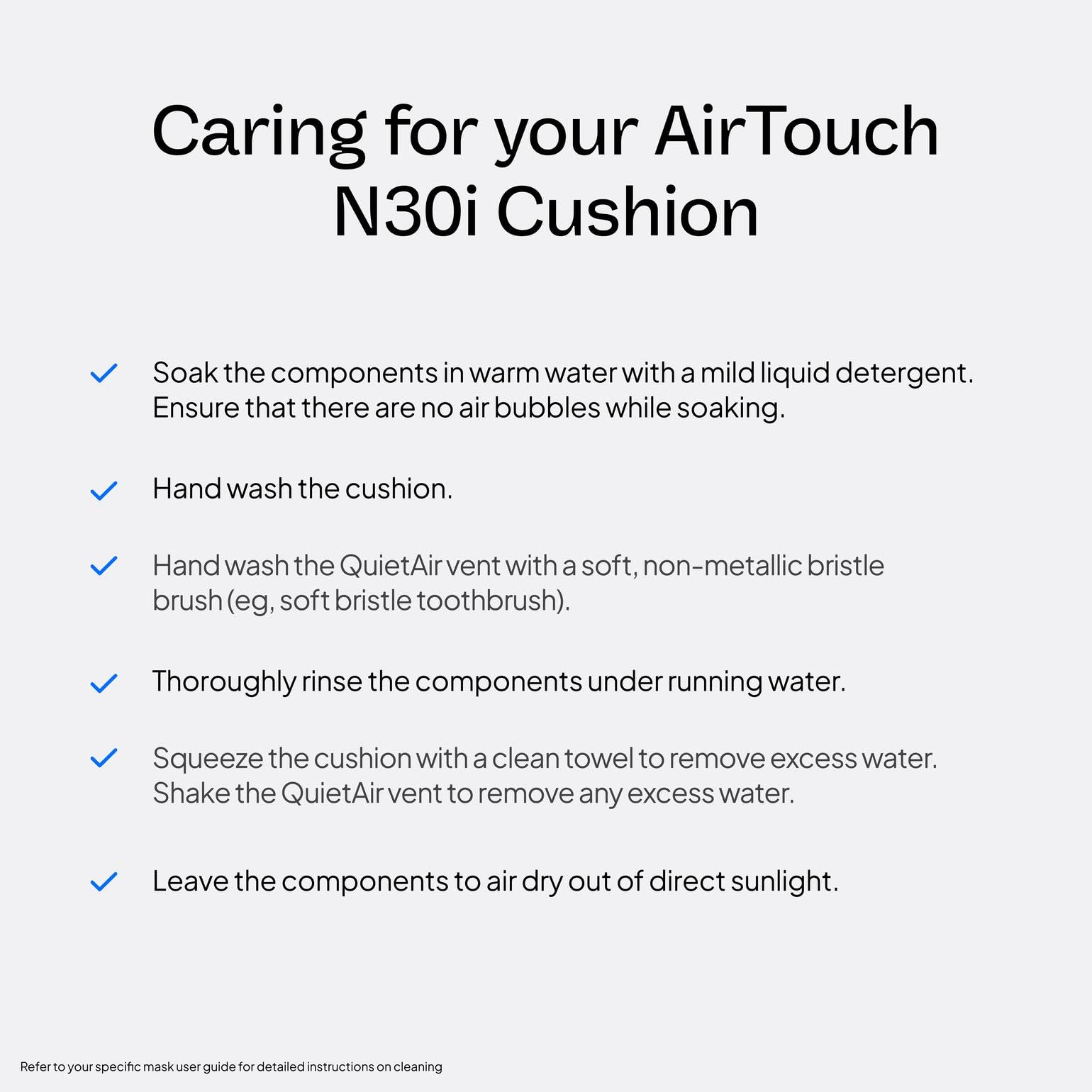 ResMed AirTouch N30i – compatibilité tailles, aperçu d’un ajustement facile et adapté.