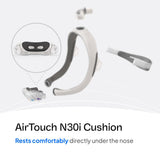 ResMed AirTouch N30i – texture douce, détail du coussin pour une sensation naturelle.