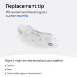 ResMed AirTouch N30i – montage et sécurité, vue d’un emboîtement fiable.