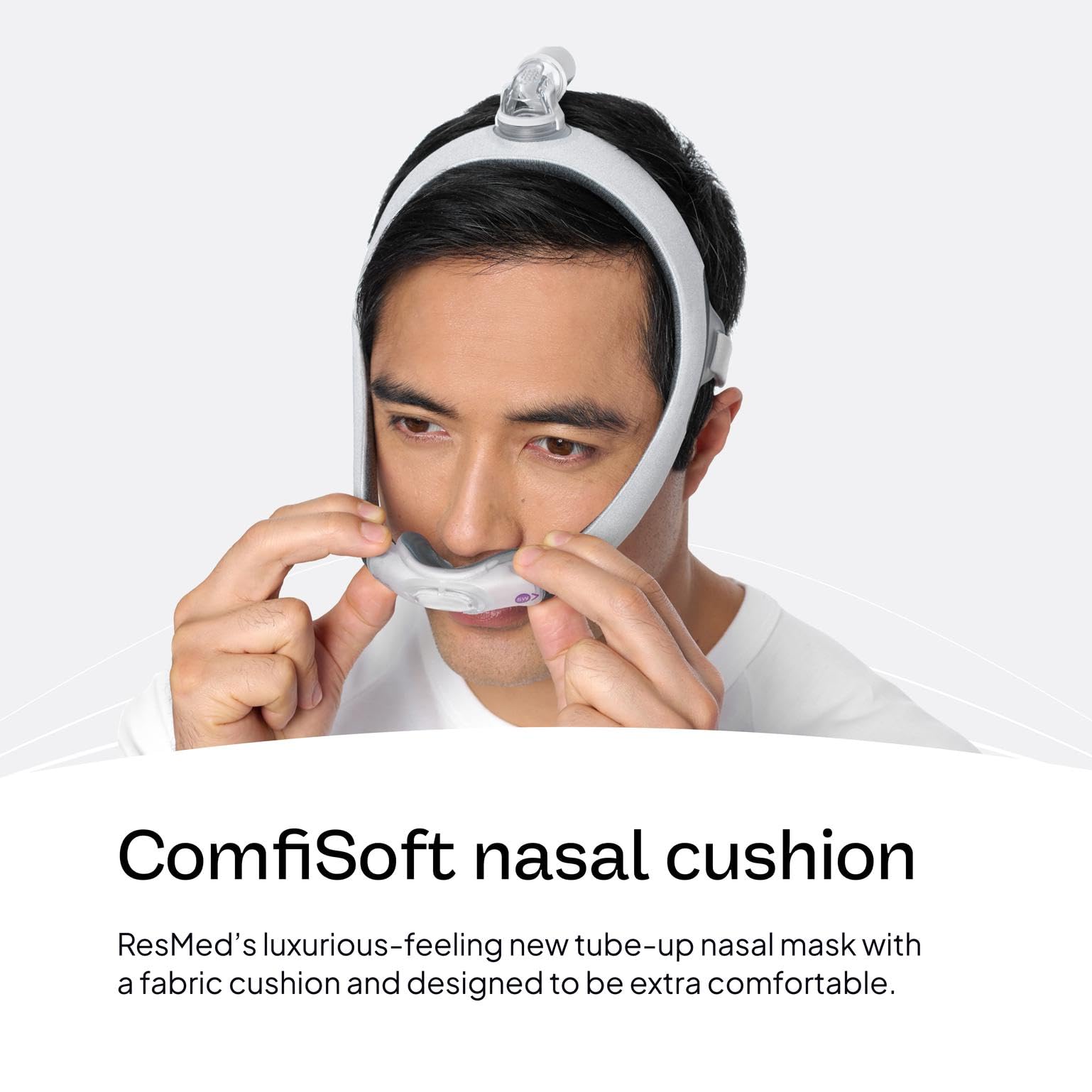 ResMed AirTouch N30i – ventilation QuietAir, diffusion discrète pour un sommeil plus serein.