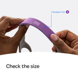ResMed harnais AirFit/AirTouch F20 petit rose – emballage soigné et instructions claires.