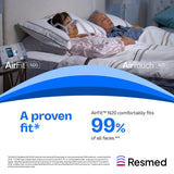 Harnais de tête rose ResMed, remplacement pratique pour le système CPAP.