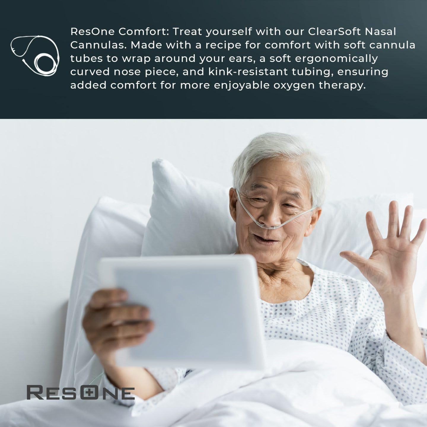 ResOne cannule haut débit jusqu’à 15 litres par minute pour une thérapie continue.