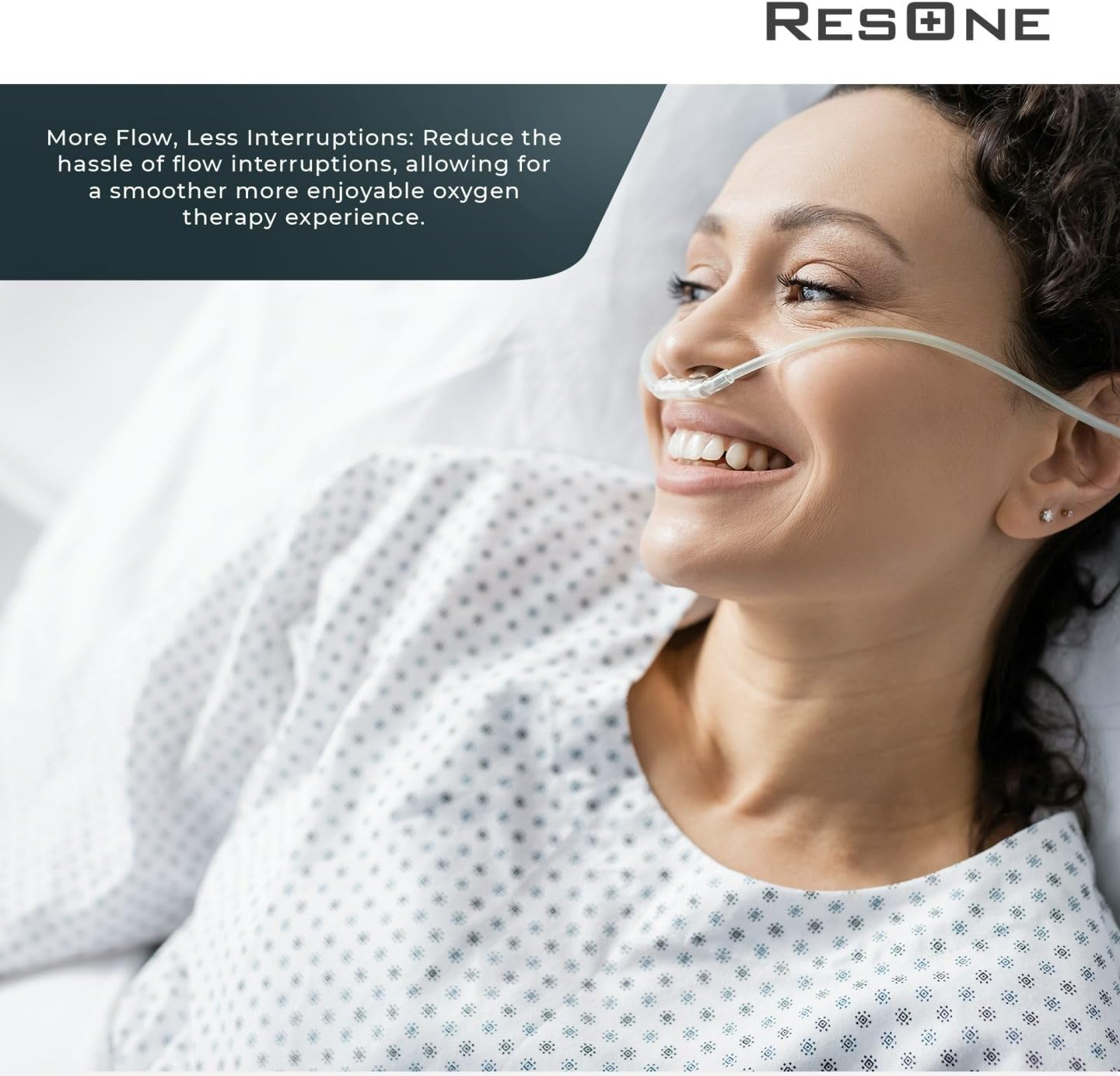 ResOne tube d’oxygène sans latex et sans DEHP, hypoallergénique.