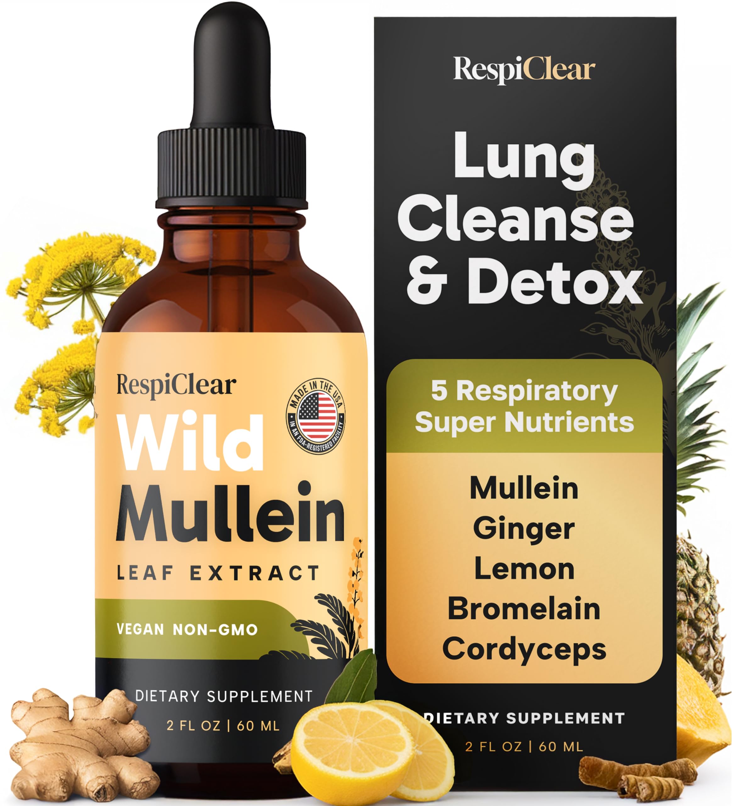 RESPICLEAR gouttes molene gingembre citron pour soutenir la respiration.