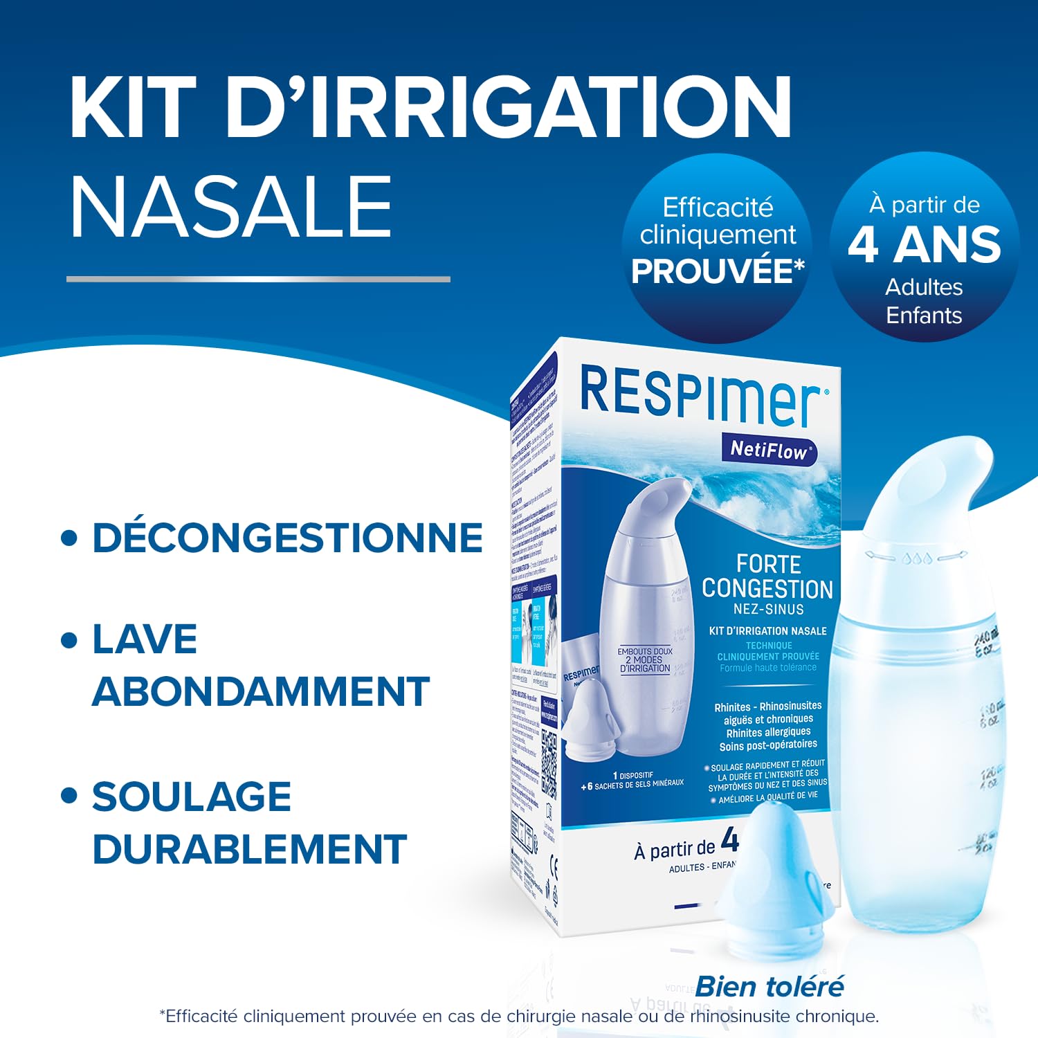 Respimer NetiFlow: embouts nasaux interchangeables adaptés à votre confort.