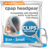 RespLabs harnais CPAP AirFit AirTouch F20 petite taille, ajustement sécurisé pour la nuit.