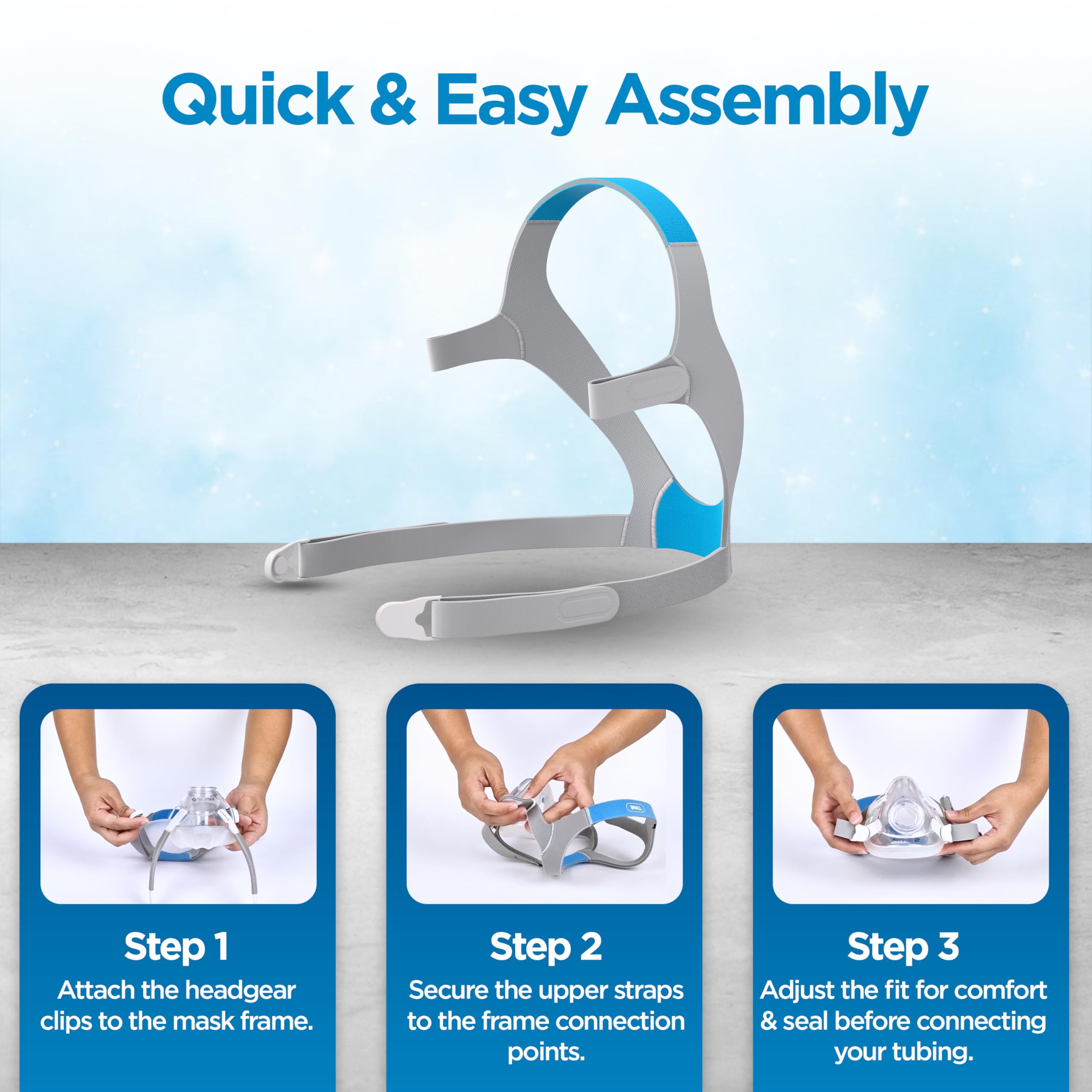 RespLabs harnais CPAP prise-en-main-rapide, transition simple.
