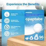 RespLabs CPAP tablettes en dissolution dans eau chaude montrant l'effervescence