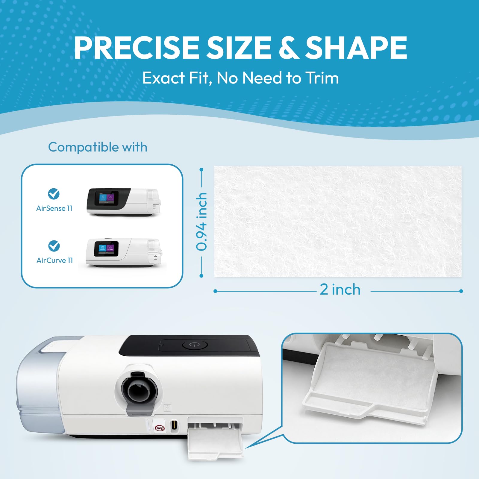 RespWave filtre CPAP 3 étapes: filtration MERV18 pour air plus pur.