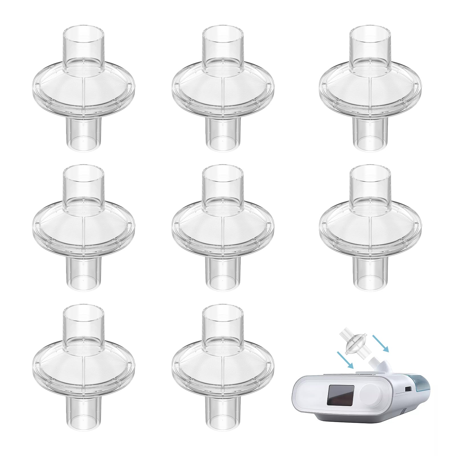 RespWave filtre CPAP en ligne ResMed 22 mm pour filtration efficace.