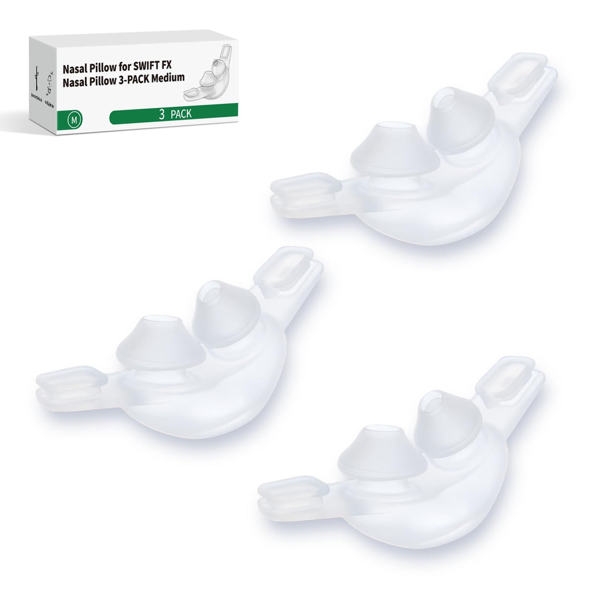 RespWellness trois-pack remplacements bouchon nasal Swift FX pour maintien fiable