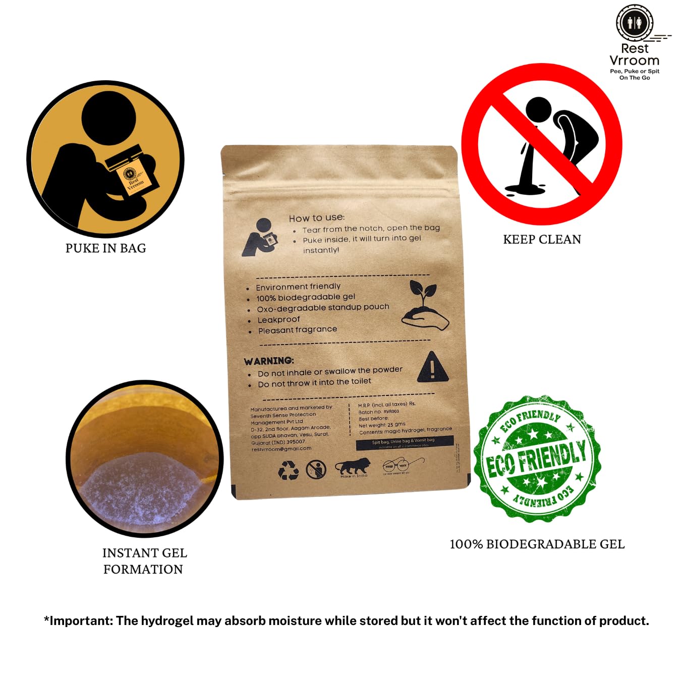REST IN PEE gel biodégradable : option durable pour les déplacements.