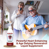 Resvinatrol Complete: etiquette-flacon clair informant sur ingrédients et usages.