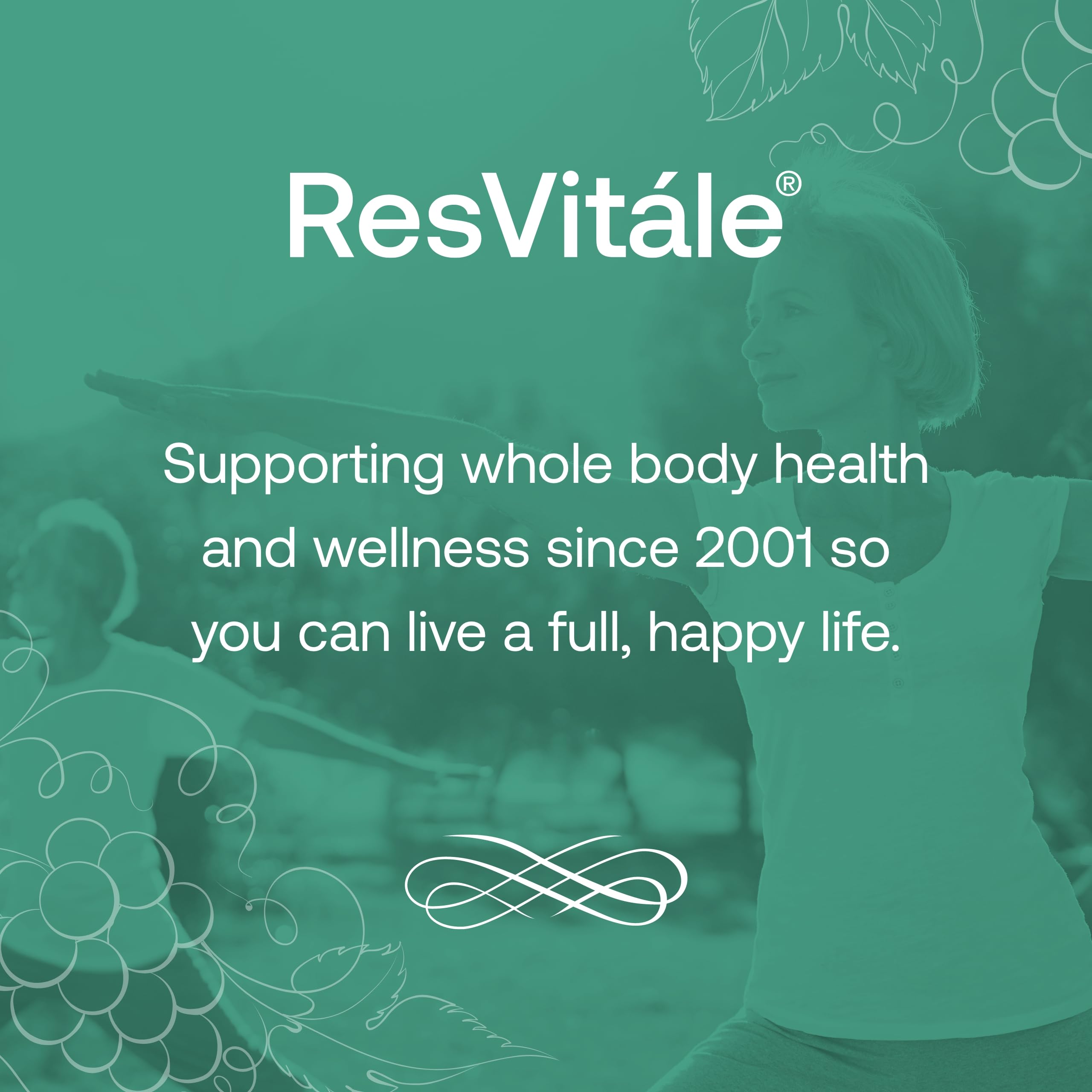 Emballage compact et informatif de ResVitale Resveratrol 500 mg.