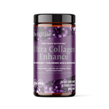 Gélules végétales ResVitále Ultra Collagen Enhance dans leur bouteille, soutien potentiel à l'élasticité de la peau.