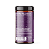 Étiquette claire ResVitále Ultra Collagen Enhance, indiquant le résveratrol et l'usage.