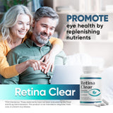 Étiquette Retina Clear indiquant des ingrédients clés pour la protection des yeux.