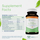 Capsules Return Healthy Double Butyrate en gros plan, texture neutre.