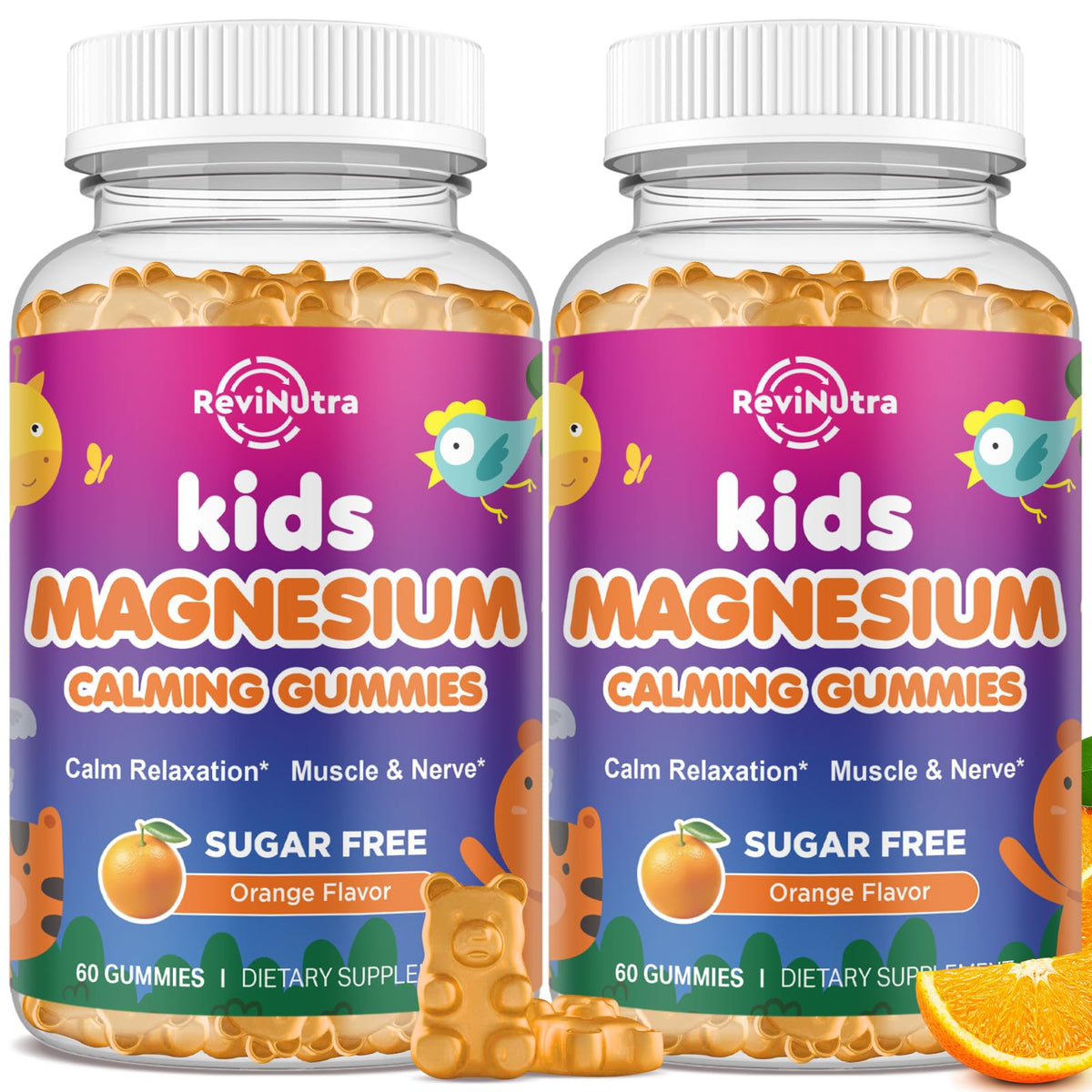 Gommes Revianutra Calm pour Enfants – boîte visible, soutien détente après l'activité.