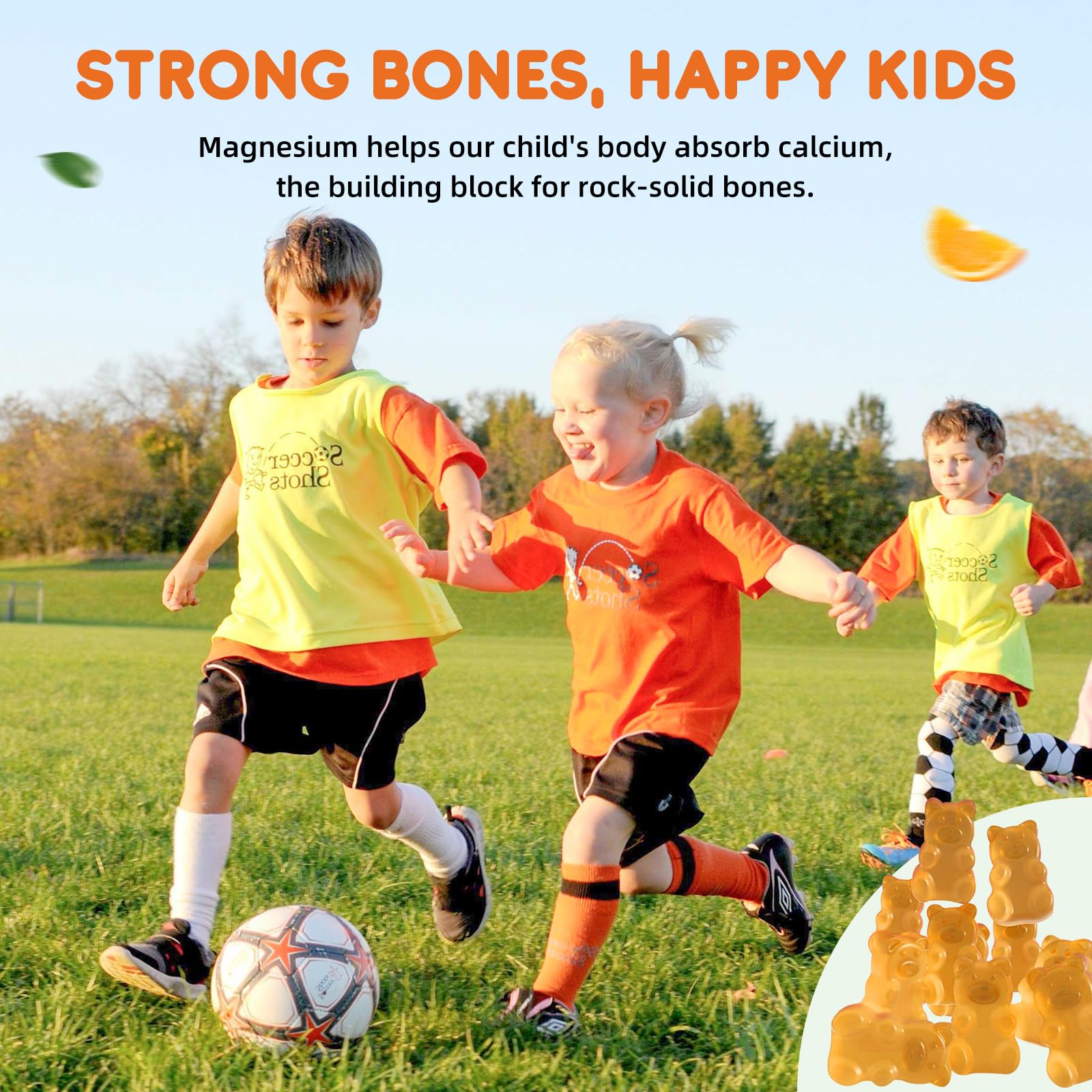 Gommes Revianutra Calm – gros plan sur les gommes, goût orange naturel.