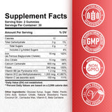 composition ReviNutra: fer, zinc, calcium, folate et vitamines