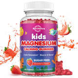 Gommes ReviNutra magnésium pour enfants saveur fraise, relaxation musculaire.