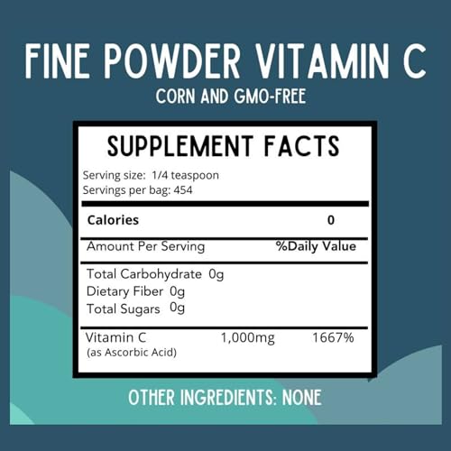 Cuillère et mesure pour doser la poudre de vitamine C Revitalize Wellness.