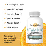 Revitalize Wellness Vitamine B3 masticables vanille, emballage pratique pour 300 portions.