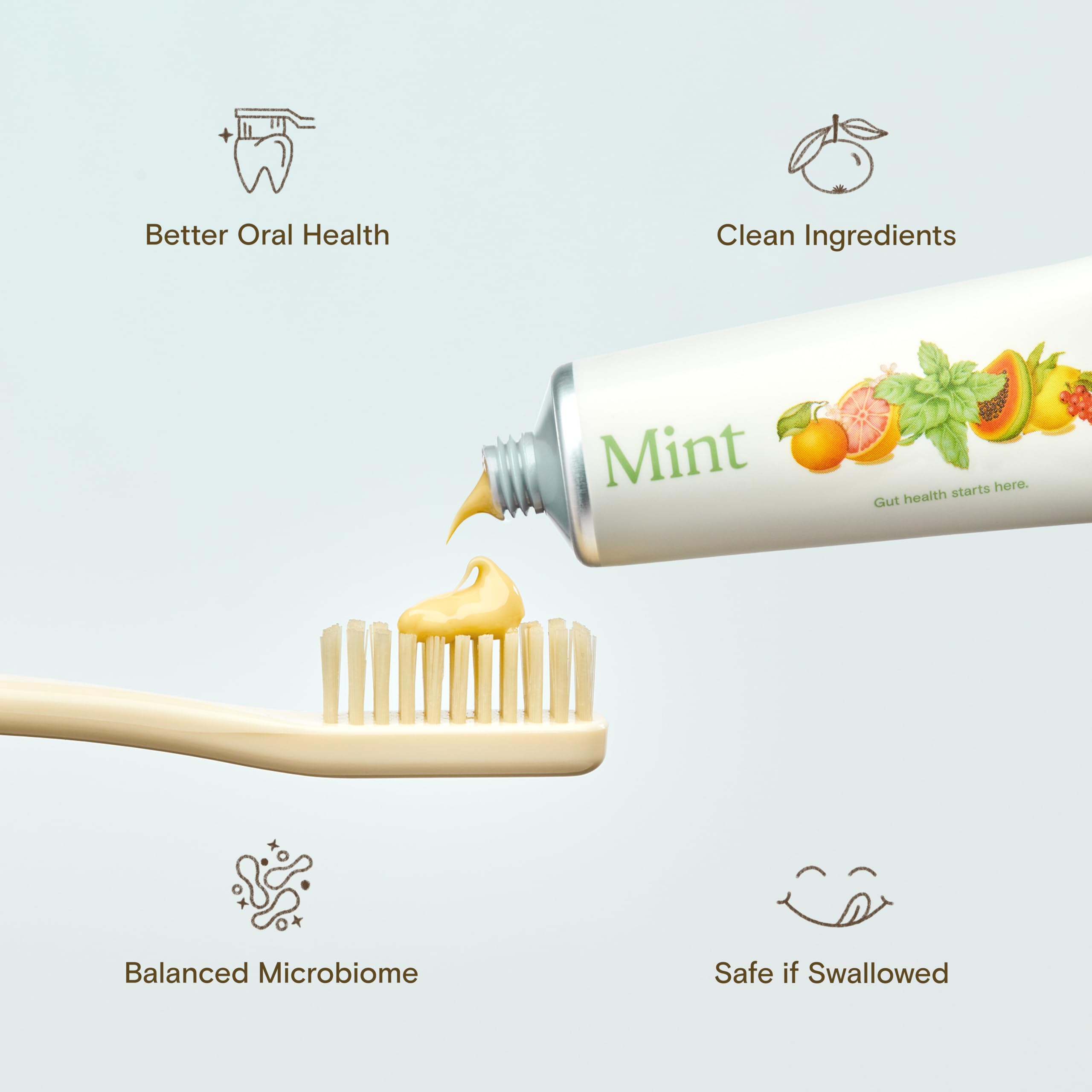 Revitin dentifrice prébiotique menthe – emballage propre, sans fluorure pour gencives sensibles.