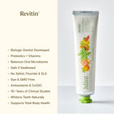 Revitin dentifrice prébiotique menthe – packaging épuré et pratique au quotidien.