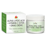 Crème Reviva Labs Alpha Lipoïque avec ester de vitamine C et DMAE, pot raffermissant potentiel.