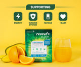 Préparation dans l'eau avec Revive Active, boisson rafraîchissante.