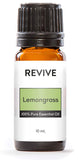 Huile essentielle citronnelle Revive, bouteille: purifie l’air et éloigne les nuisibles.