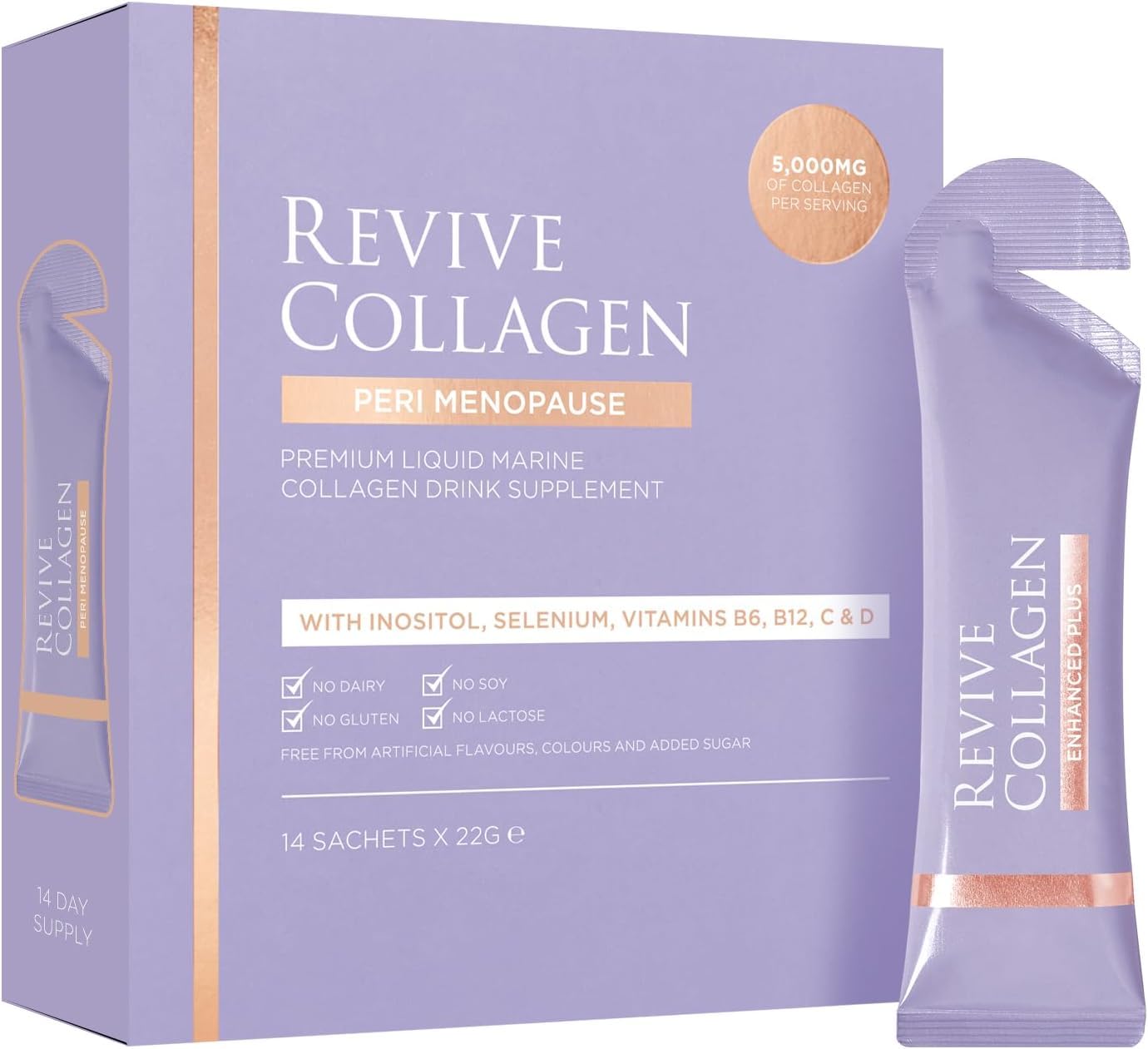 Revive Collagen Perimenopause – bouteille prête à verser, soutien potentiel à la peau et à l énergie
