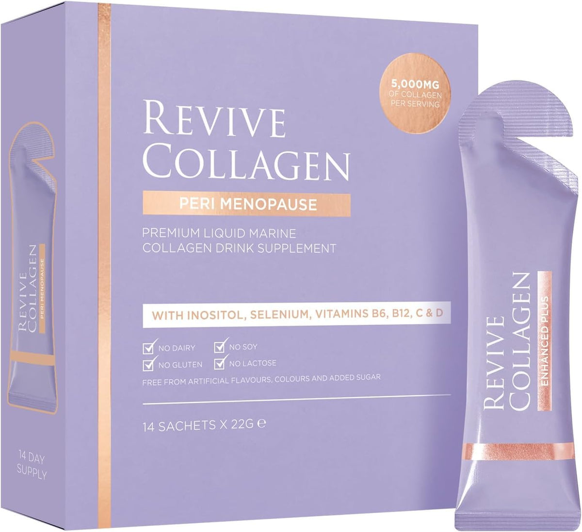 Revive Collagen Perimenopause – bouteille prête à verser, soutien potentiel à la peau et à l énergie