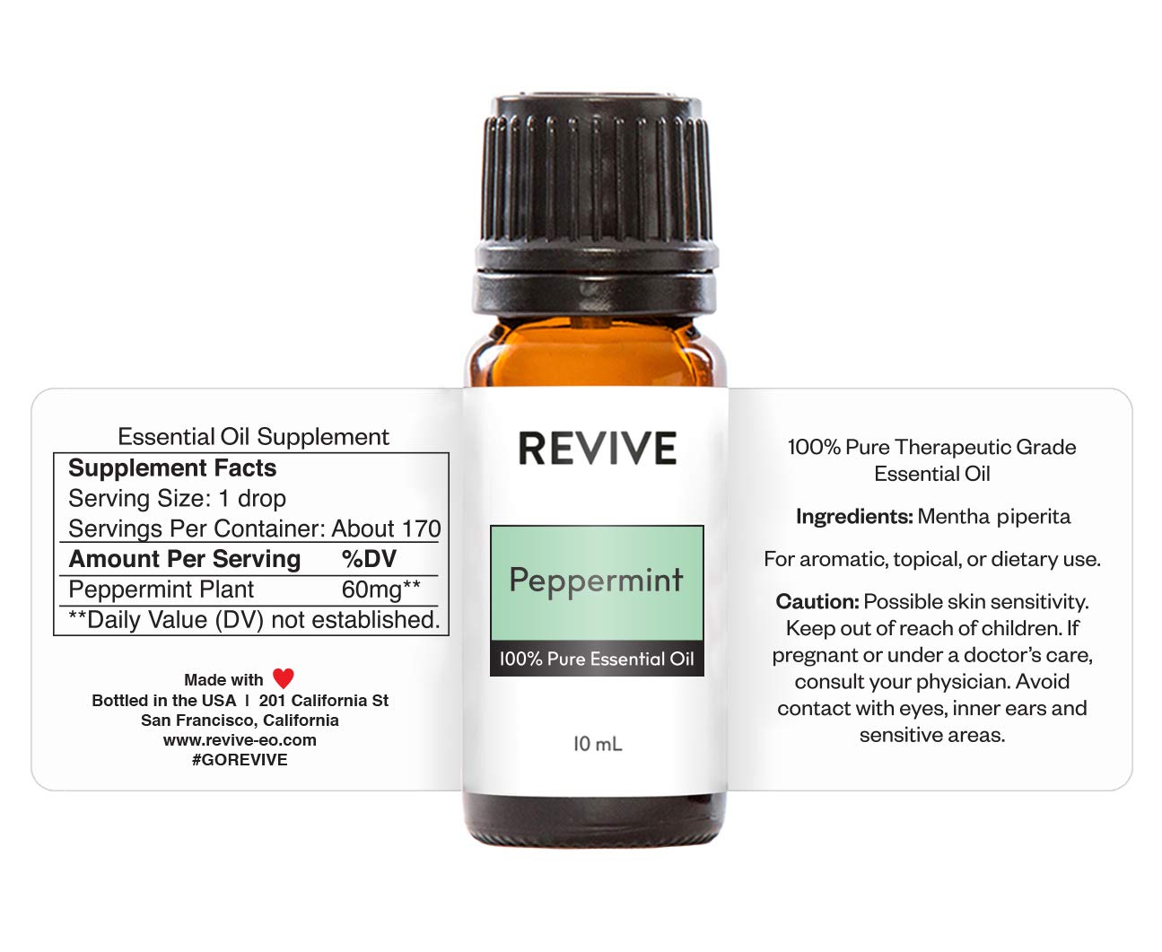 Menthe Poivrée Revive Essential Oils, diffuseur pour ambiance rafraîchissante et relaxante.