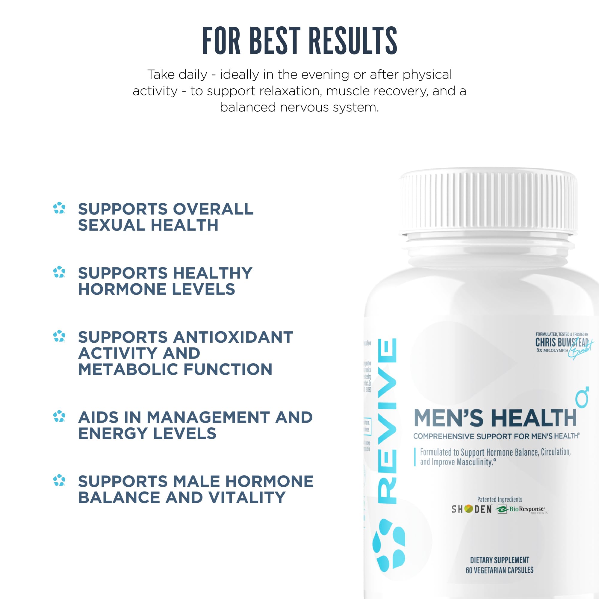 Revive MD DIM – extrait de palmier nain, soutien potentiel de la prostate.