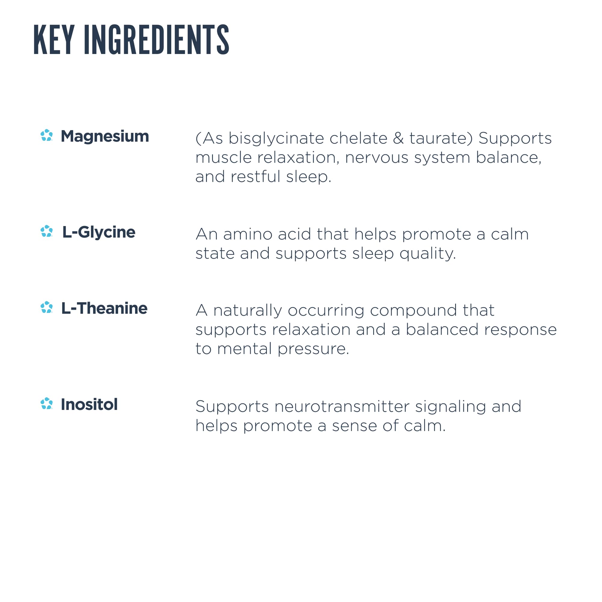 Glycinate de magnésium et L-théanine chez Revive MD pour calmer l’esprit.