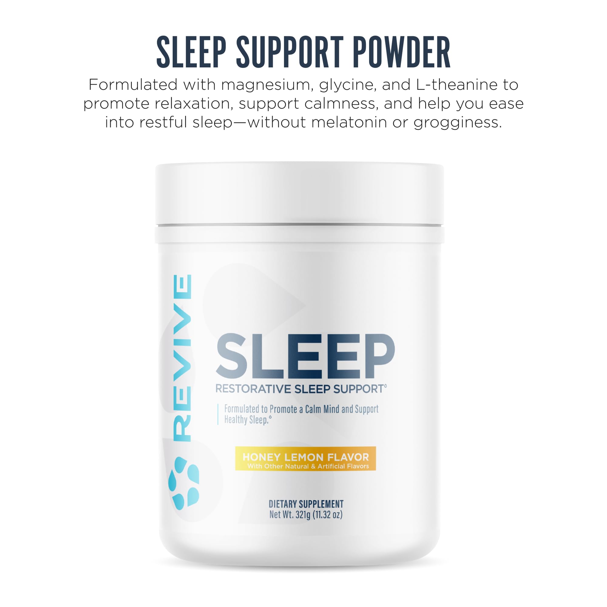 Goût miel-citron de Revive MD, flacon pour une relaxation nocturne.