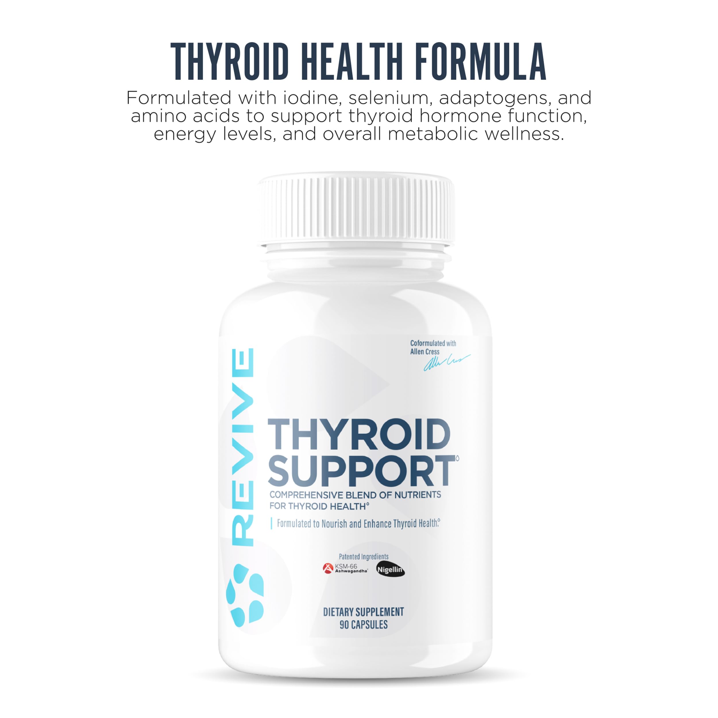 Revive MD Thyroïdien ingrédients clefs illustrés pour la thyroïde