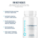 Bouteille Revive MD Suntheanine ouverte, usage quotidien calme et sûr.