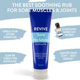 Application de massage avec REVIVEEO Sore No More sur les muscles pour une sensation rafraîchissante.