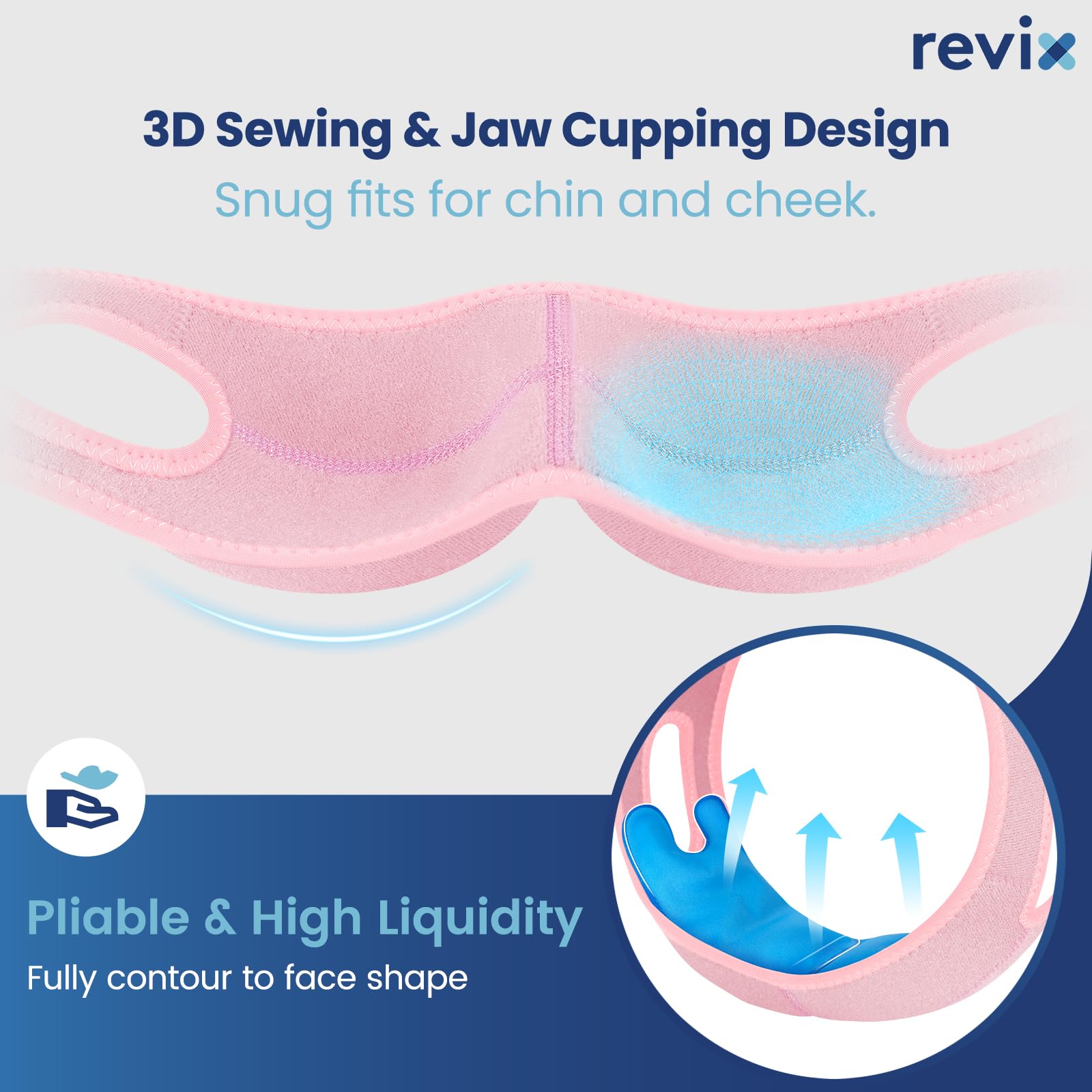 REVIX attaches-velcro-packs-glace: réglage rapide pour viser joues et menton.