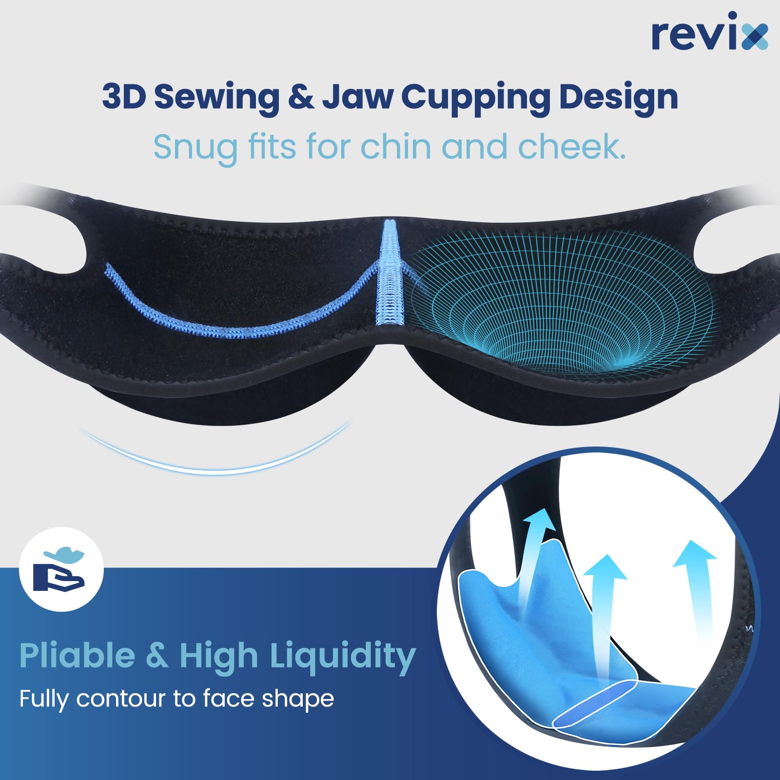 REVIX bandeau glace réglage velcro – positionnement précis pour un traitement ciblé.
