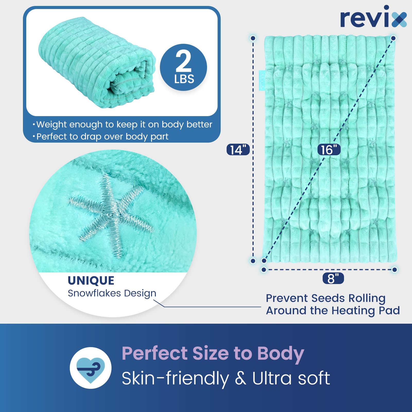 REVIX bouillotte thermique design flocons, chaleur uniforme.