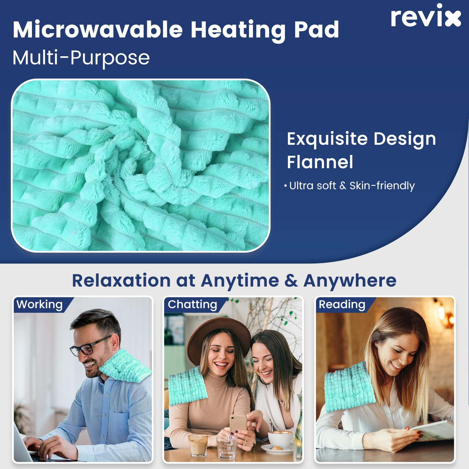 REVIX bouillotte flanelle douce, toucher agréable et chaleur.