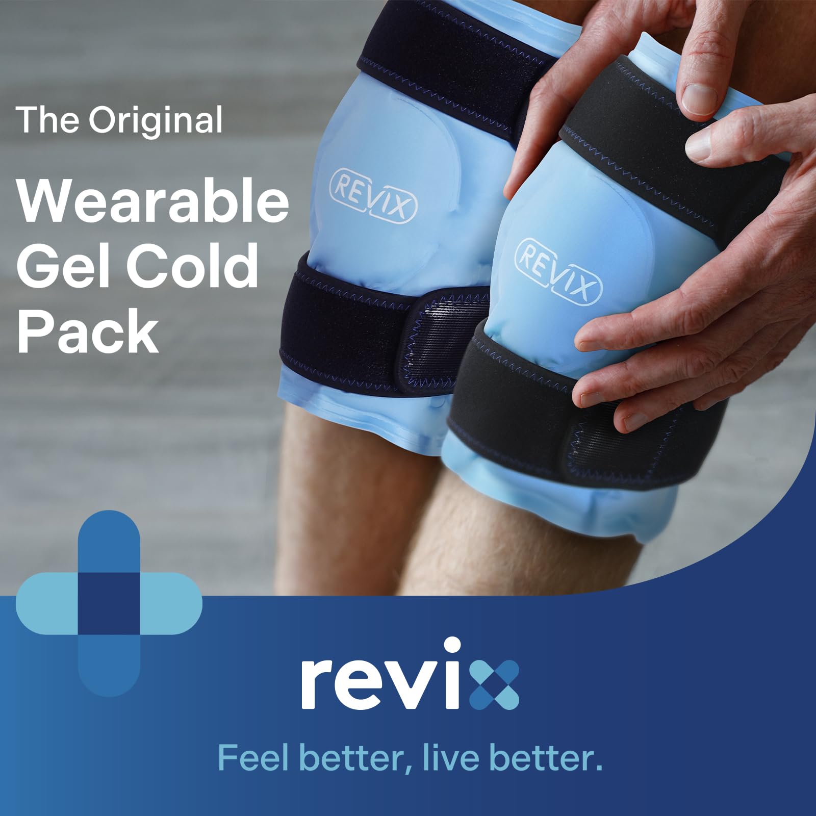 Compresse glace REVIX genou pliable et durable pour récupération.