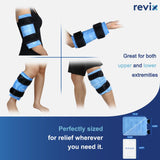 Compresse gel REVIX genou réutilisable prête à l’emploi et pratique.